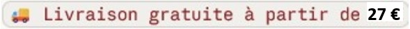 livraison gratuite à partir de  27€
